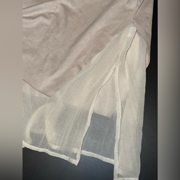 Chancha Vente Faux Suede Tank with Sheer bottom and Side Slits Size XL GUC - Picture 4 of 5